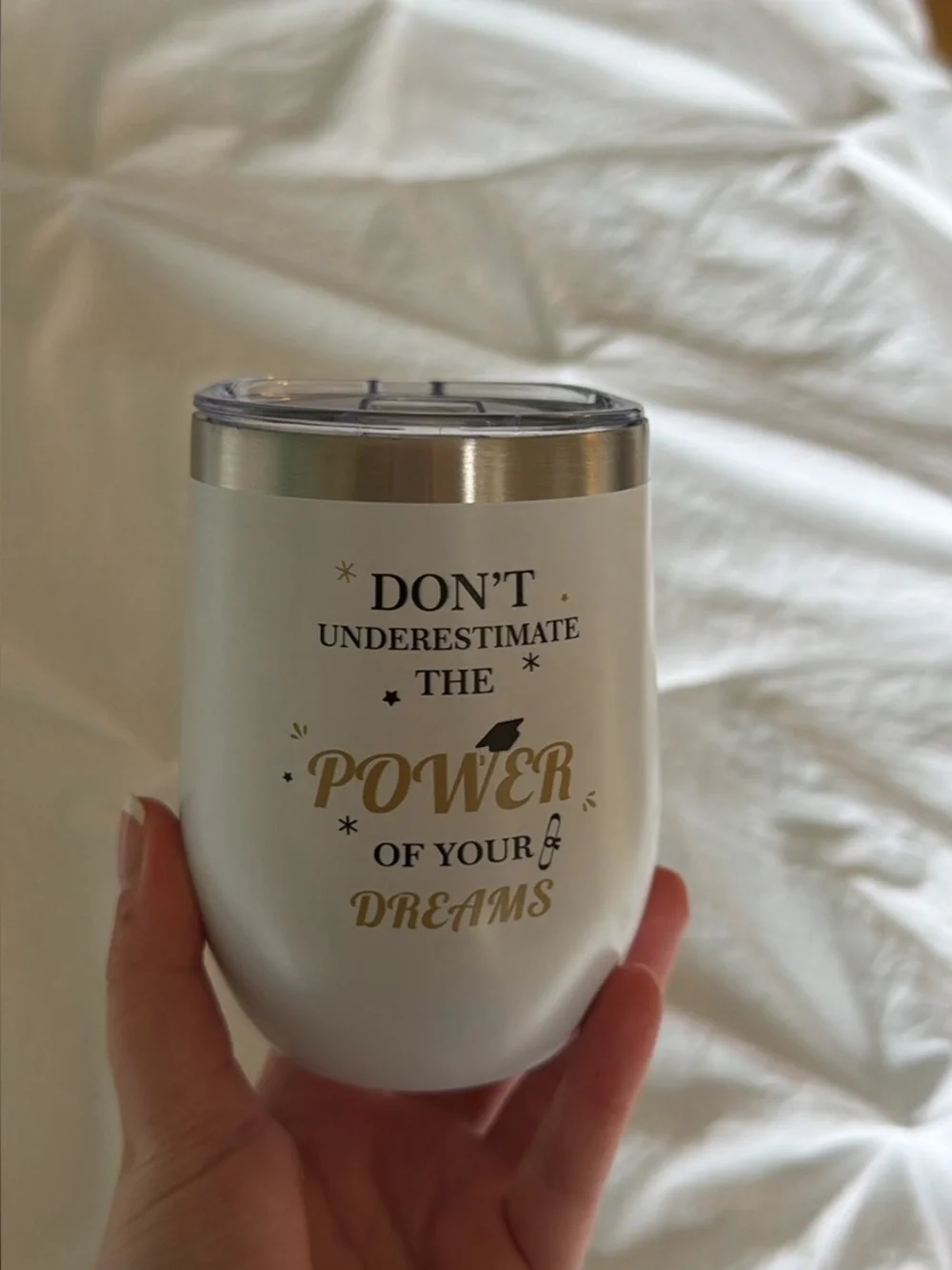 Inspirational White & Gold Insulated Tumbler - 